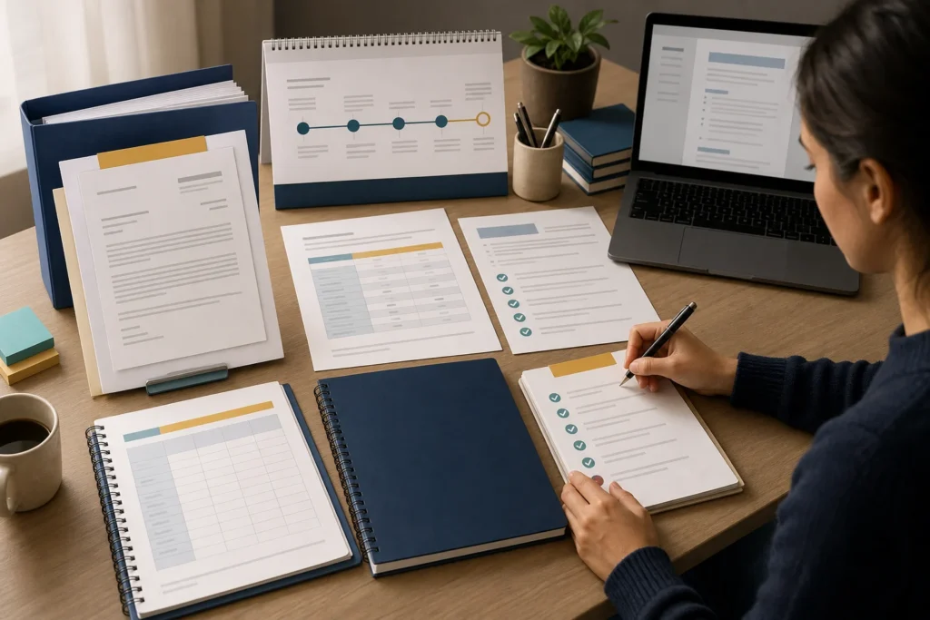 Academic progress suspension notice with study plan and response checklist.